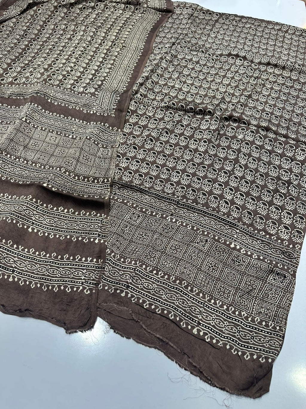 Pure Shamooz Silk Ajrak Organic Print 2 Pcs Suit