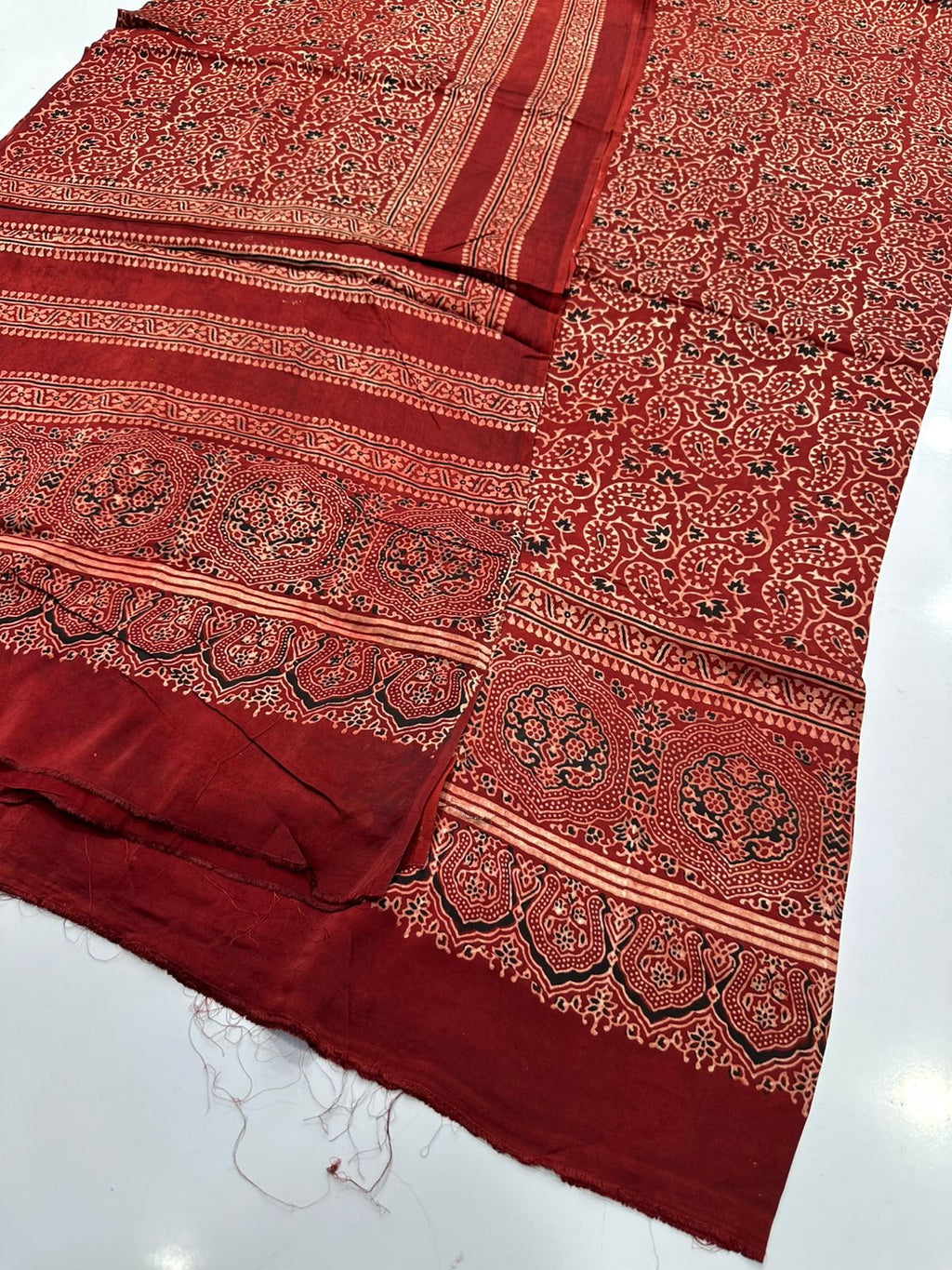 Pure Shamooz Silk Ajrak Organic Print 2 Pcs Suit