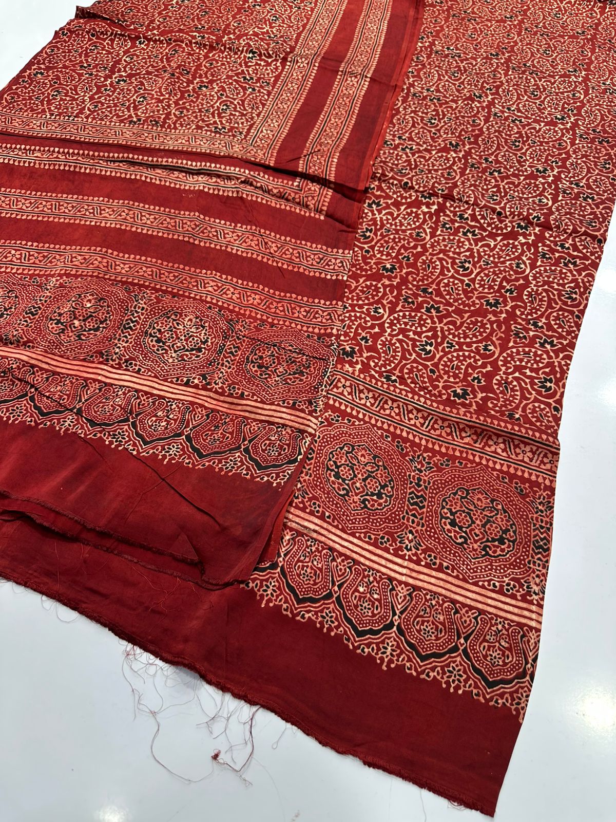 Pure Shamooz Silk Ajrak Organic Print 2 Pcs Suit