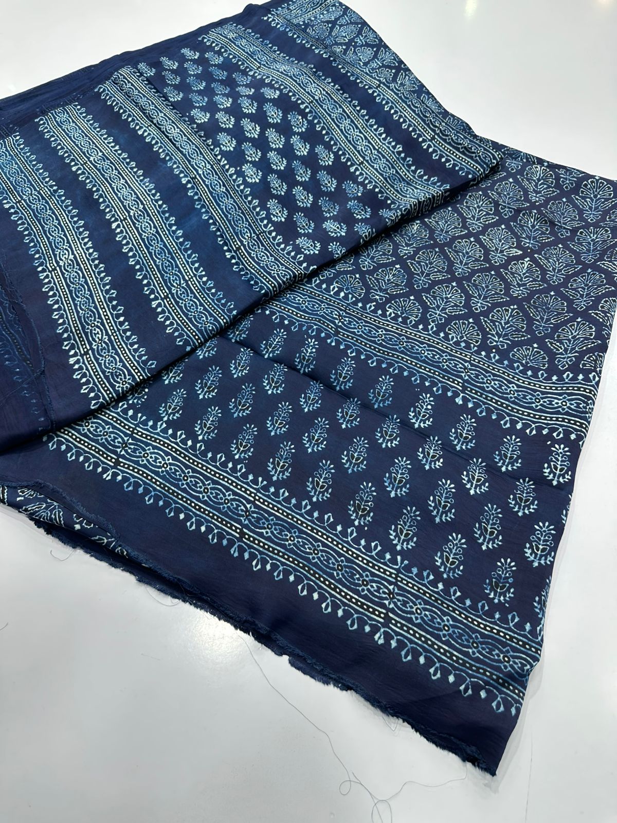 Pure Shamooz Silk Ajrak Organic Print 2 Pcs Suit