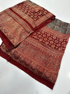 Pure Shamooz Silk Ajrak Organic Print 2 Pcs Suit