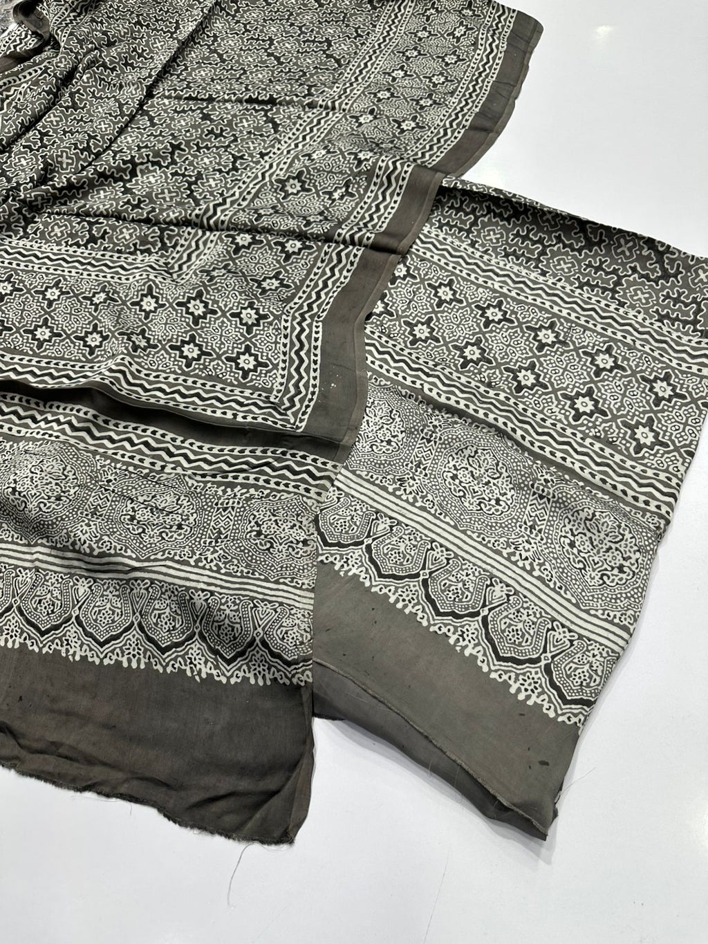 Pure Shamooz Silk Ajrak Organic Print 2 Pcs Suit