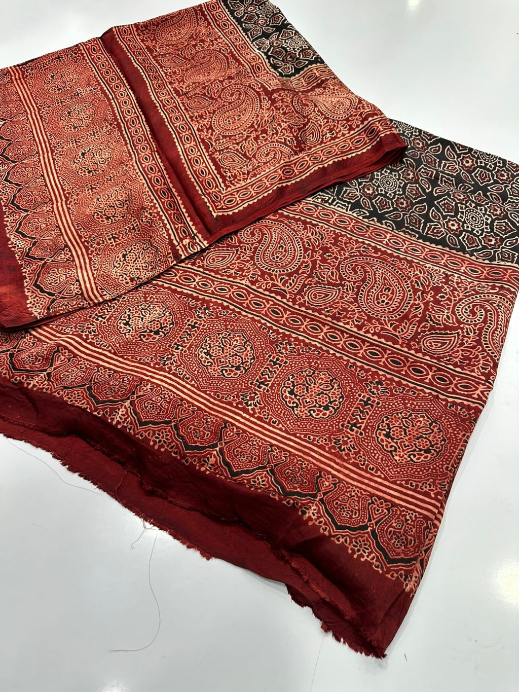 Pure Shamooz Silk Ajrak Organic Print 2 Pcs Suit