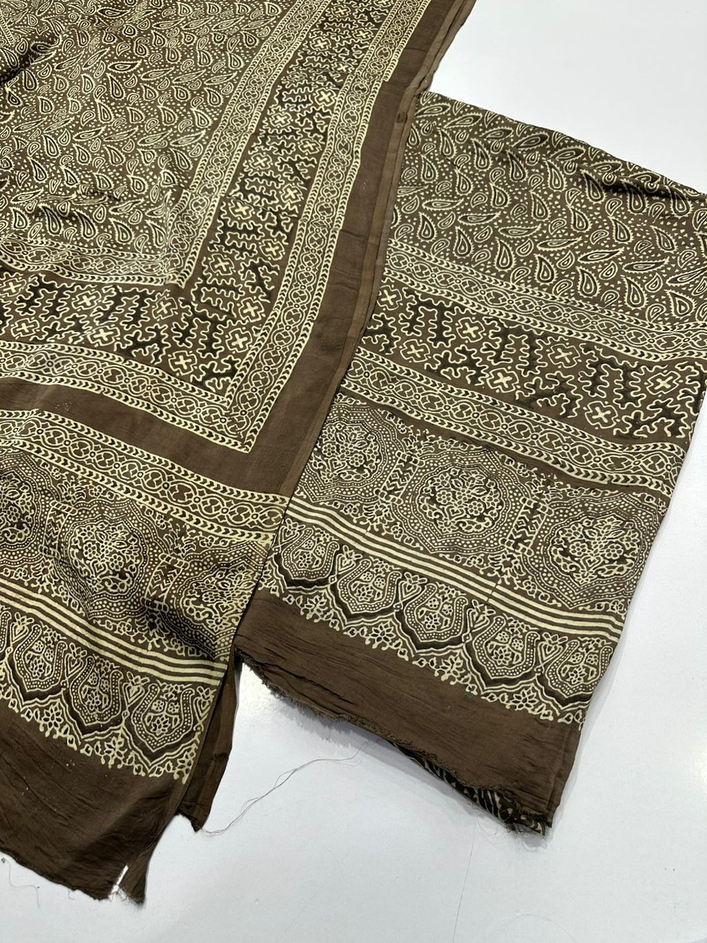 Pure Shamooz Silk Ajrak Organic Print 2 Pcs Suit