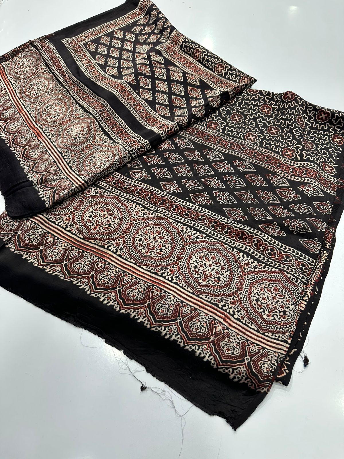 Pure Shamooz Silk Ajrak Organic Print 2 Pcs Suit