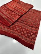 Pure Shamooz Silk Ajrak Organic Print 2 Pcs Suit