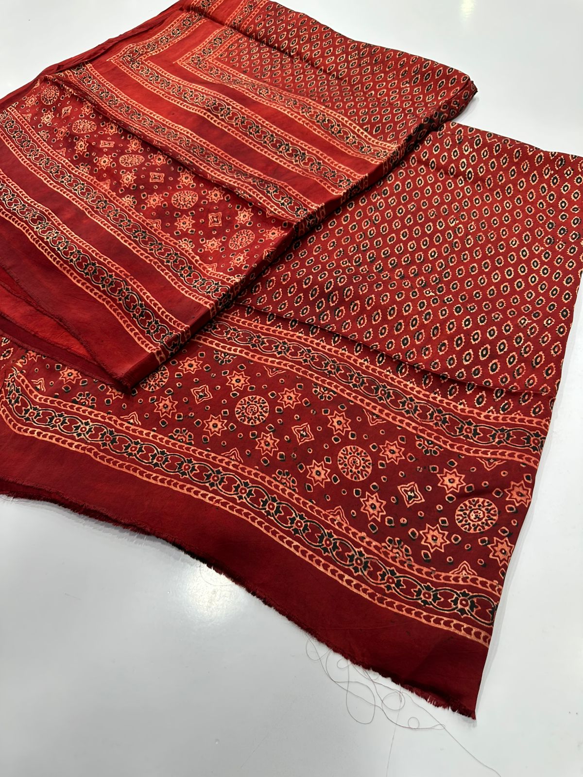 Pure Shamooz Silk Ajrak Organic Print 2 Pcs Suit