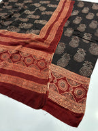 Pure Shamooz Silk Ajrak Organic Print 2 Pcs Suit