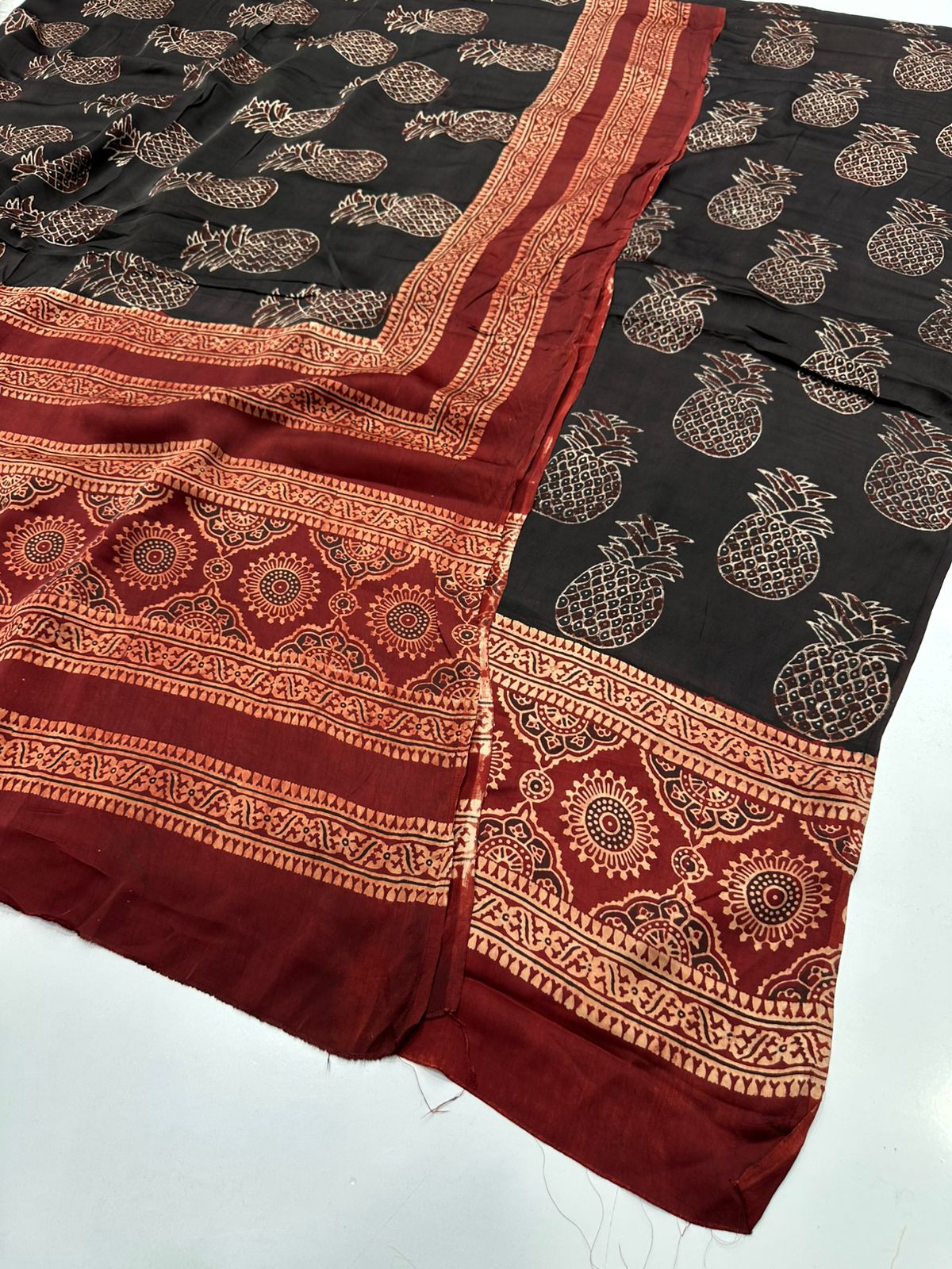 Pure Shamooz Silk Ajrak Organic Print 2 Pcs Suit