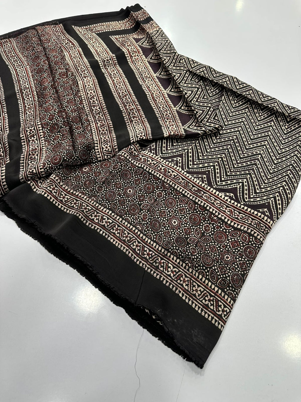 Pure Shamooz Silk Ajrak Organic Print 2 Pcs Suit