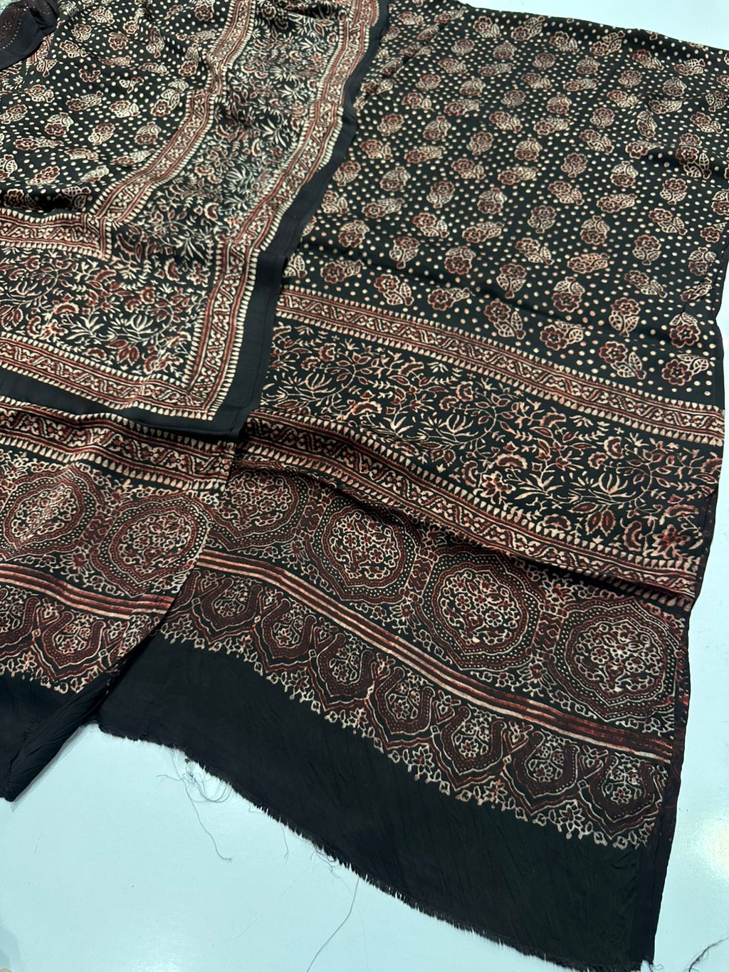 Pure Shamooz Silk Ajrak Organic Print 2 Pcs Suit