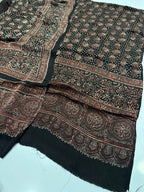 Pure Shamooz Silk Ajrak Organic Print 2 Pcs Suit