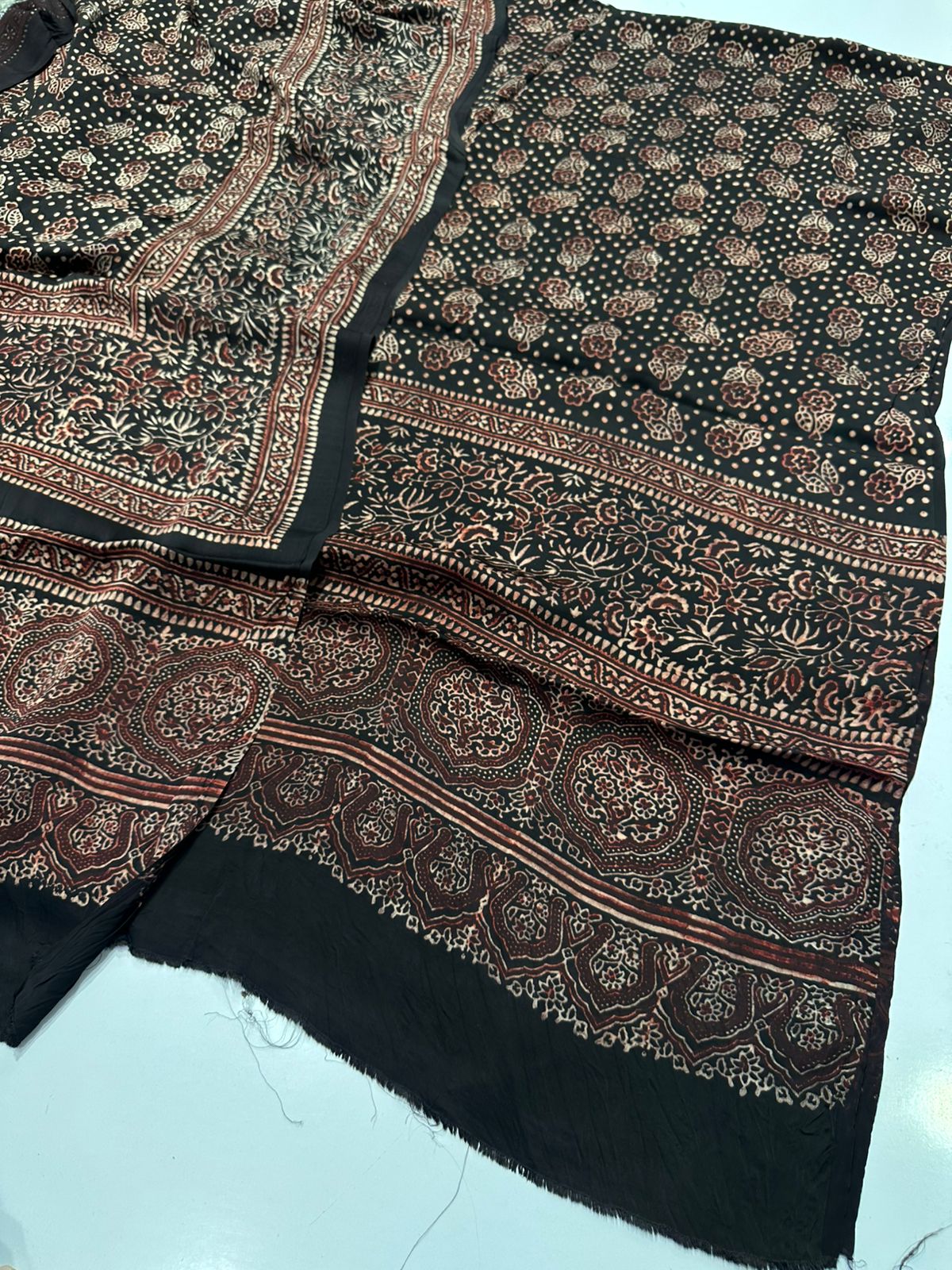 Pure Shamooz Silk Ajrak Organic Print 2 Pcs Suit