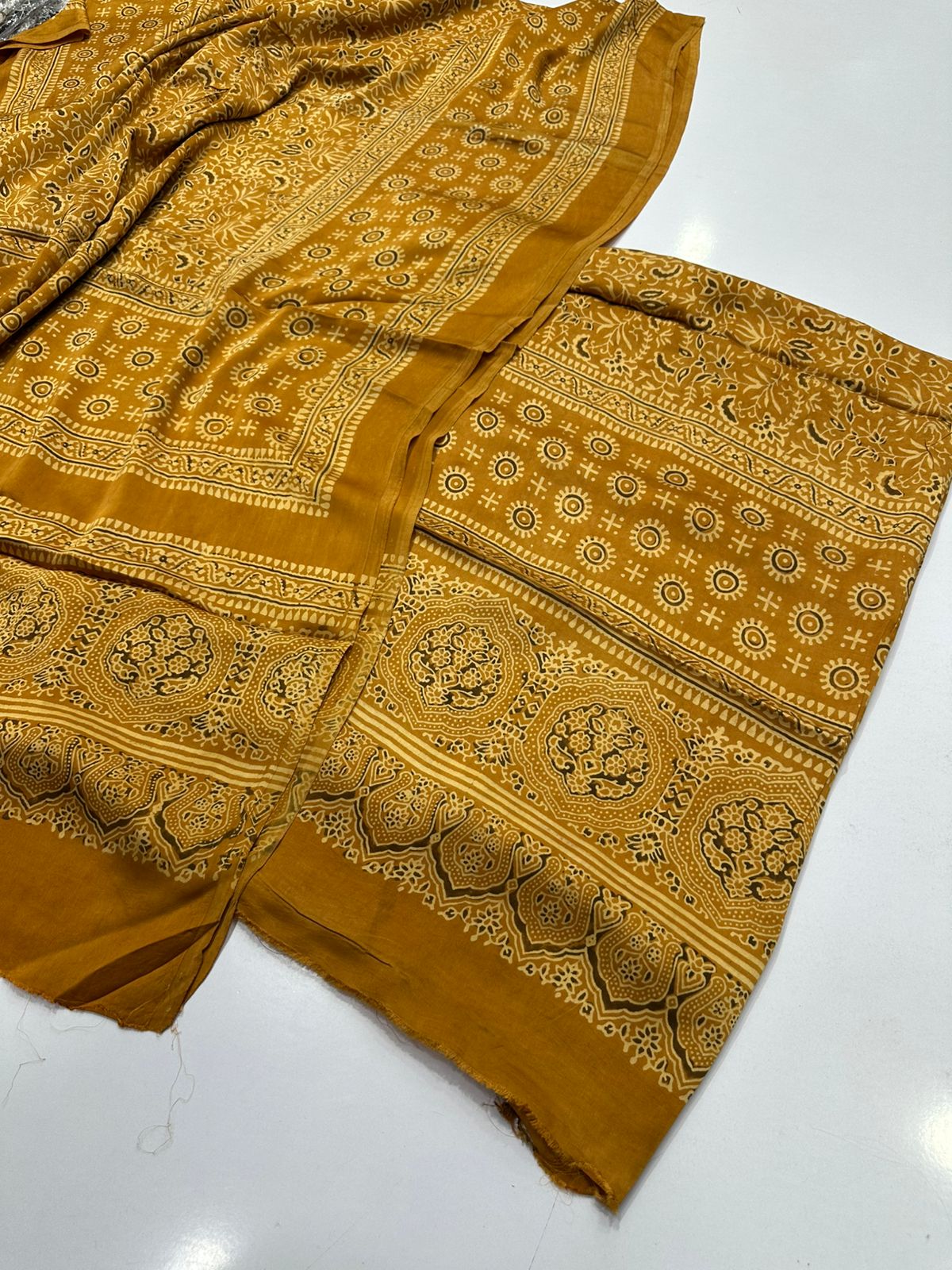 Pure Shamooz Silk Ajrak Organic Print 2 Pcs Suit