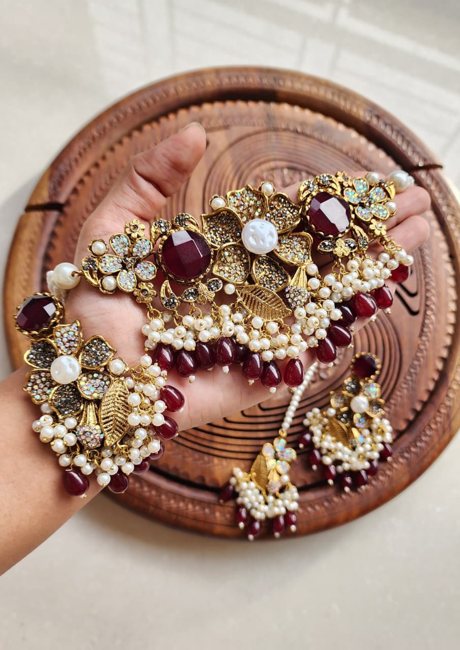 Handmade Stone With Mother Pearl Turkish Chokkar Set