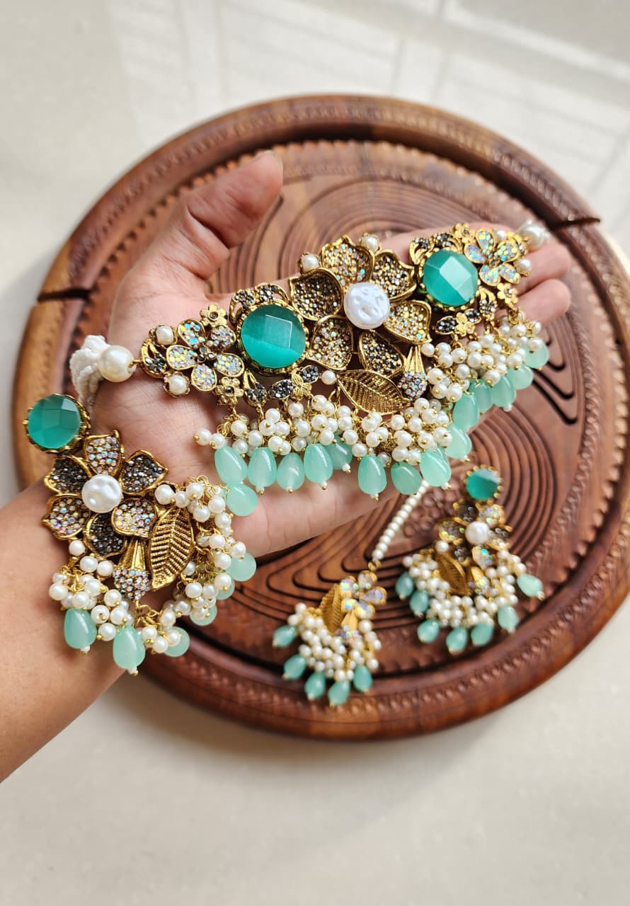 Handmade Stone With Mother Pearl Turkish Chokkar Set