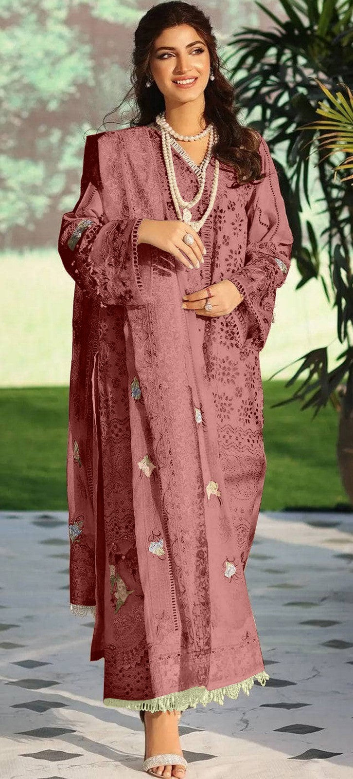 ELAF  Lawn Suit With Cotton  Net Dupatta