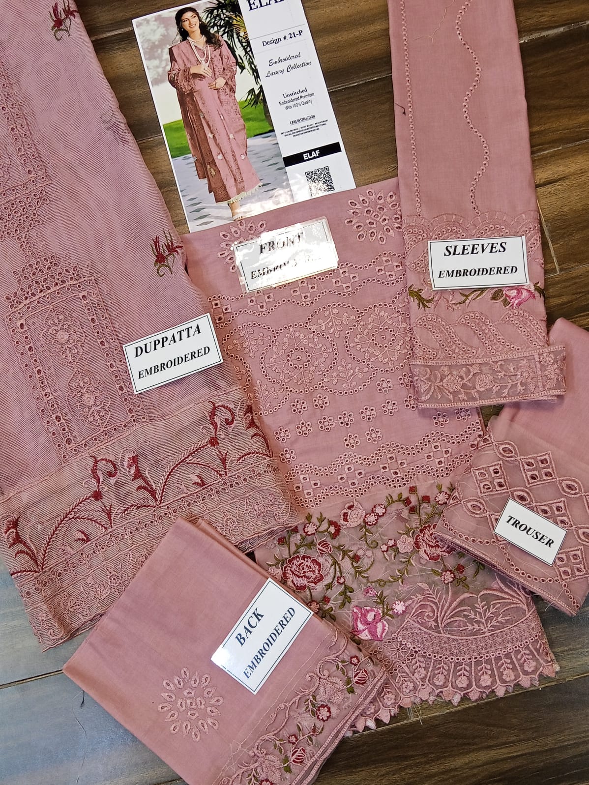 ELAF  Lawn Suit With Cotton  Net Dupatta