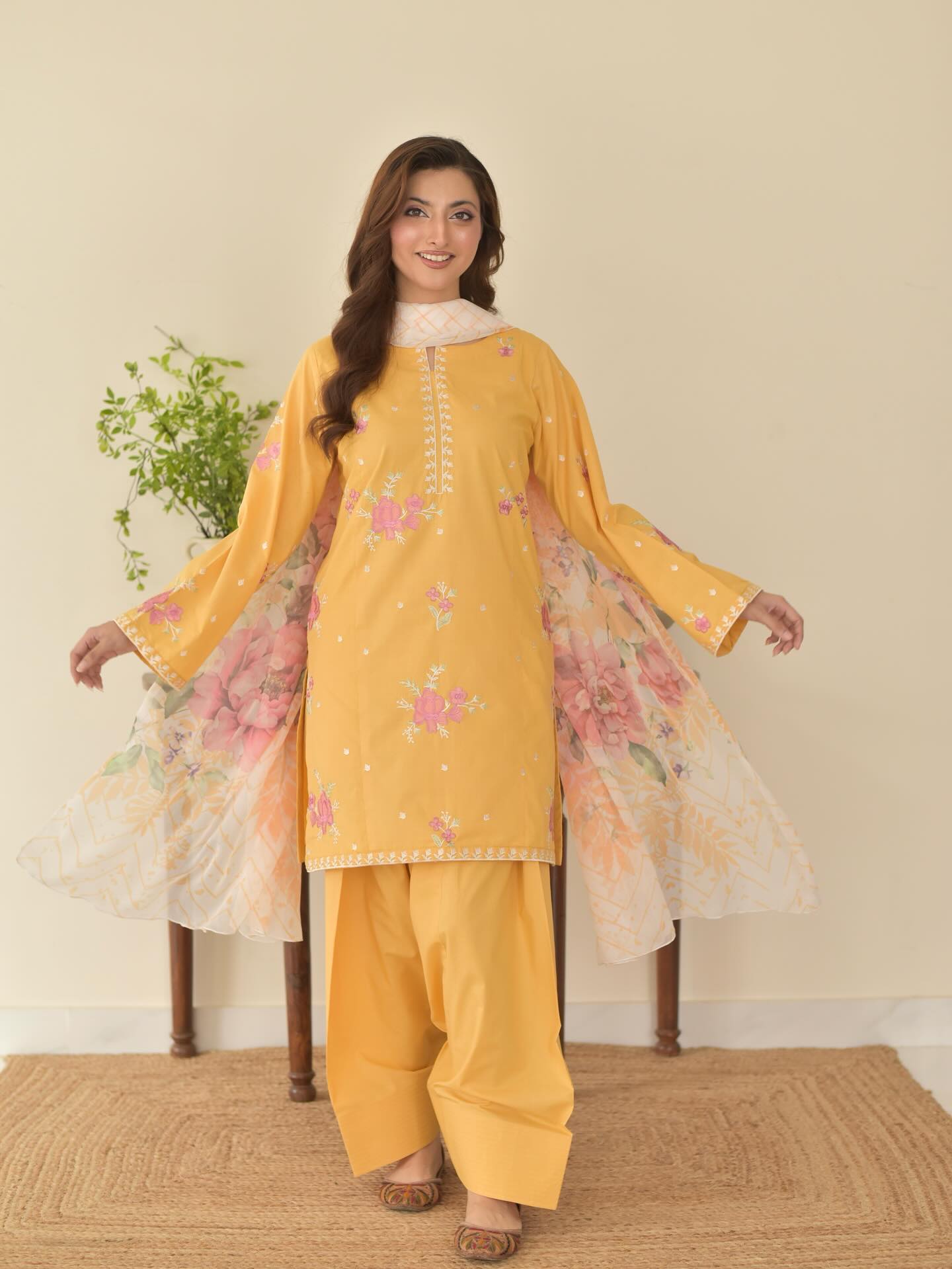 Ready To Wear Mashal Embroidery 3 Pcs