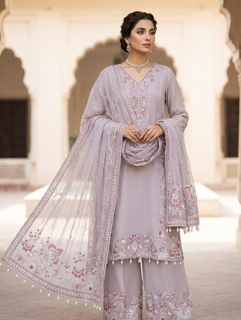 Elegant Chiffon Embroidered 3 Pcs