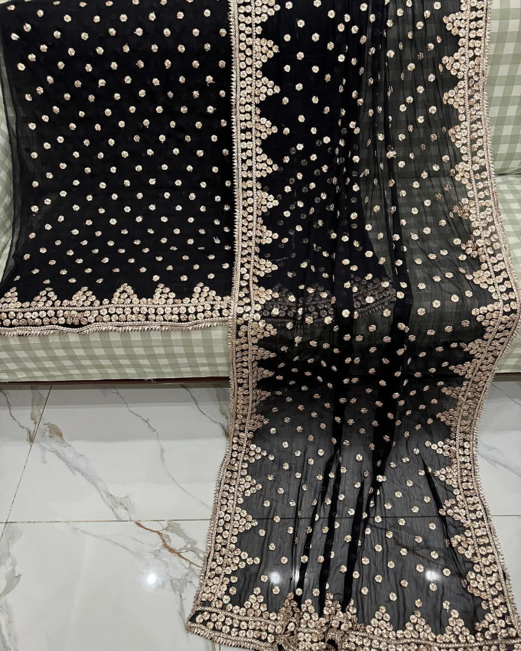 Hand Embroidery  Beautiful Gotta Boarder Suits