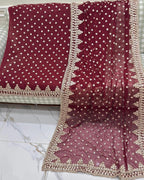 Hand Embroidery  Beautiful Gotta Boarder Suits