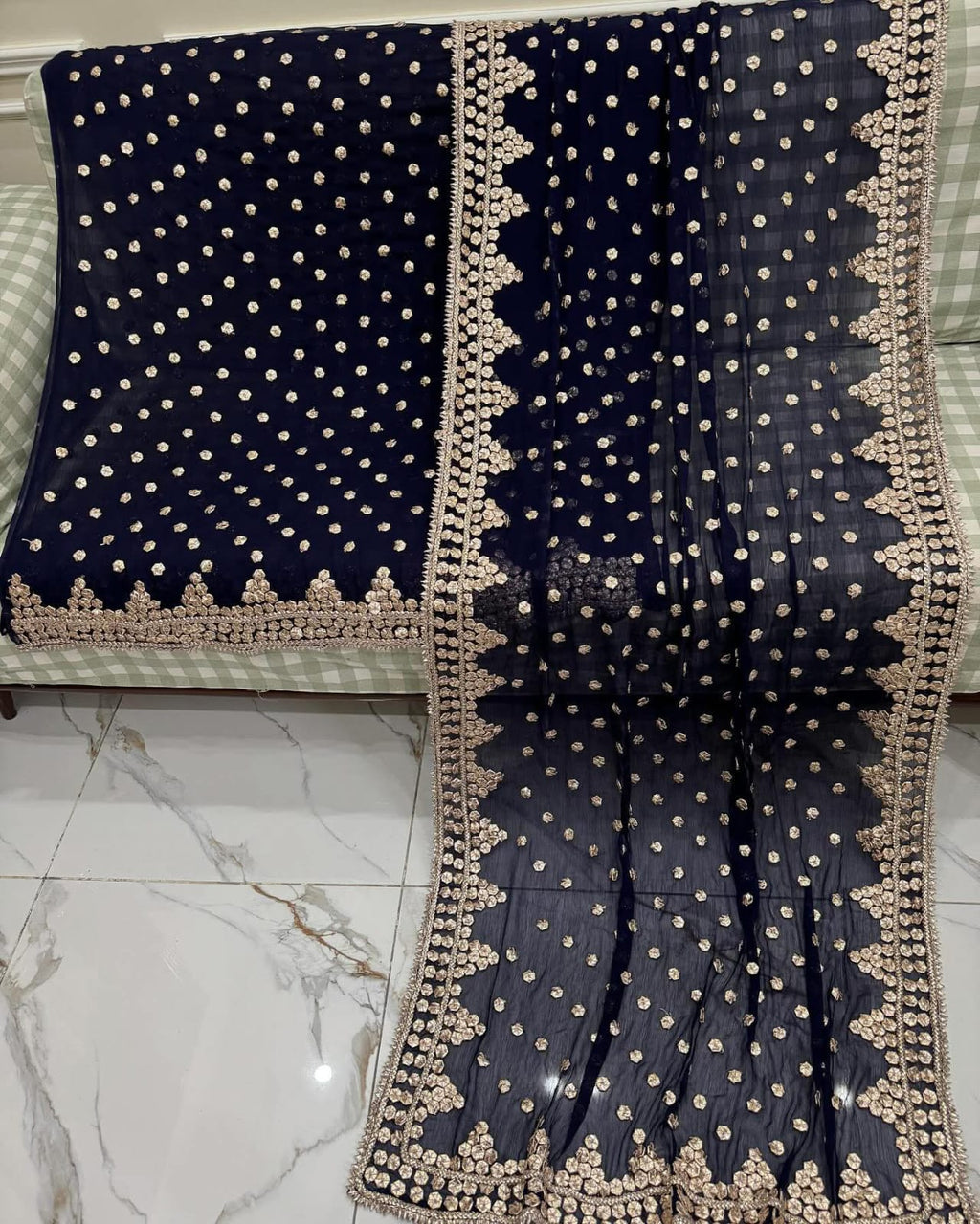 Hand Embroidery  Beautiful Gotta Boarder Suits