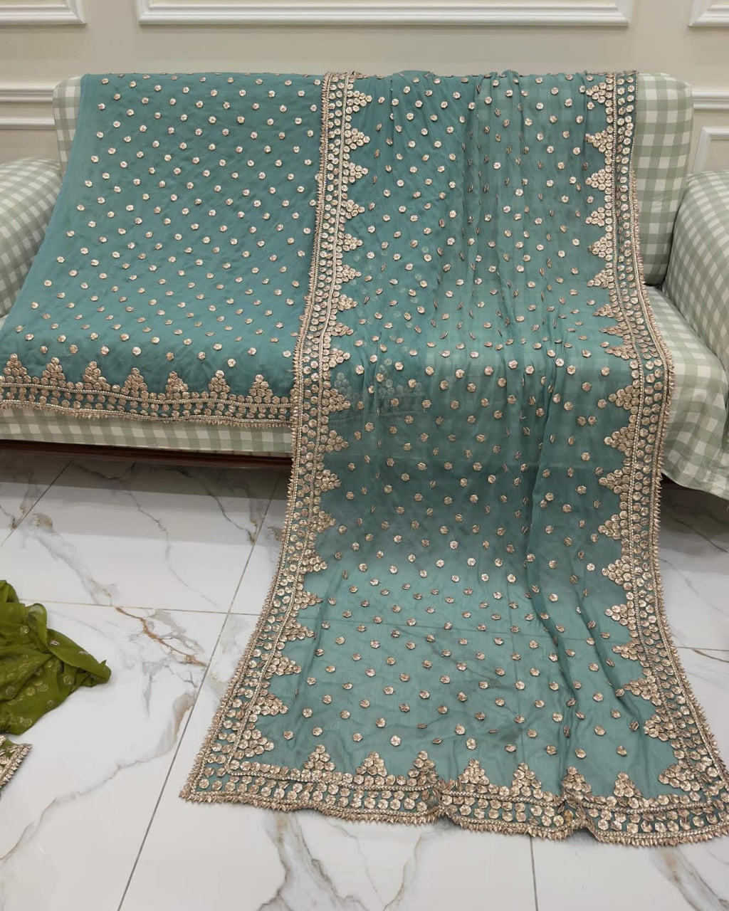 Hand Embroidery  Beautiful Gotta Boarder Suits