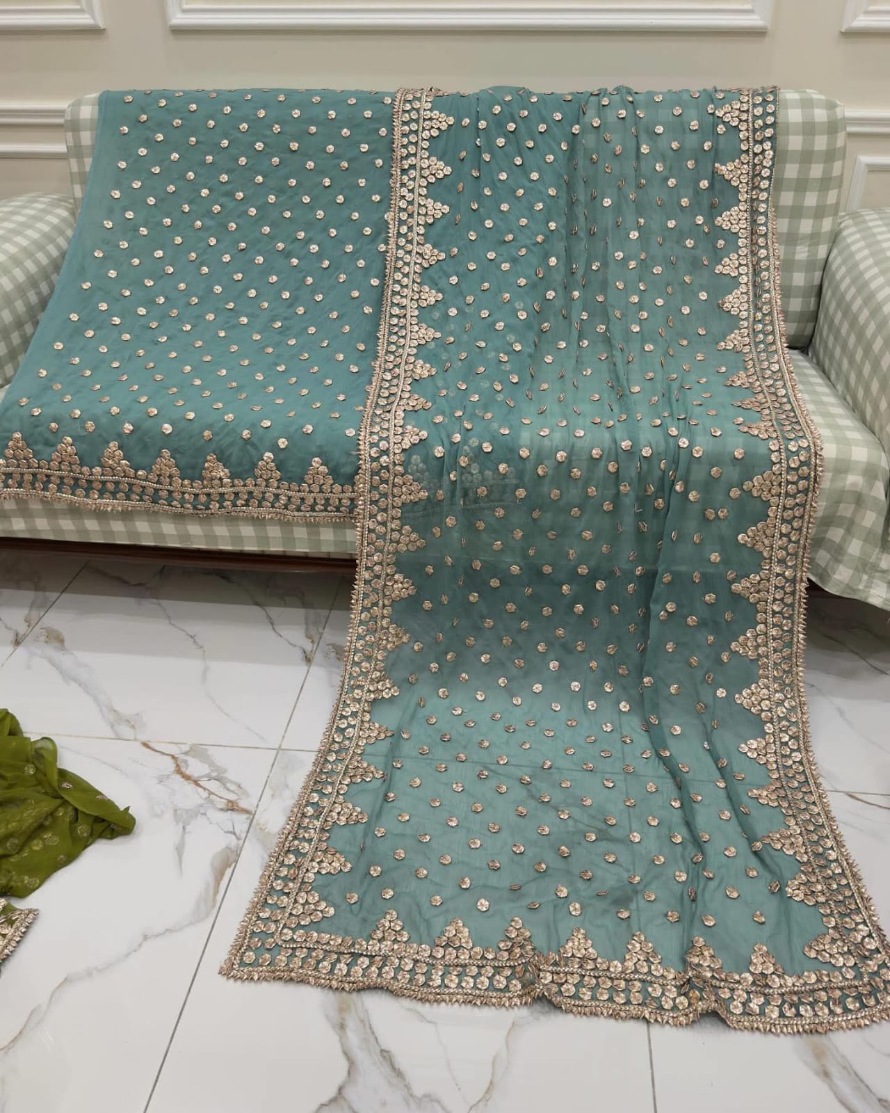 Hand Embroidery  Beautiful Gotta Boarder Suits