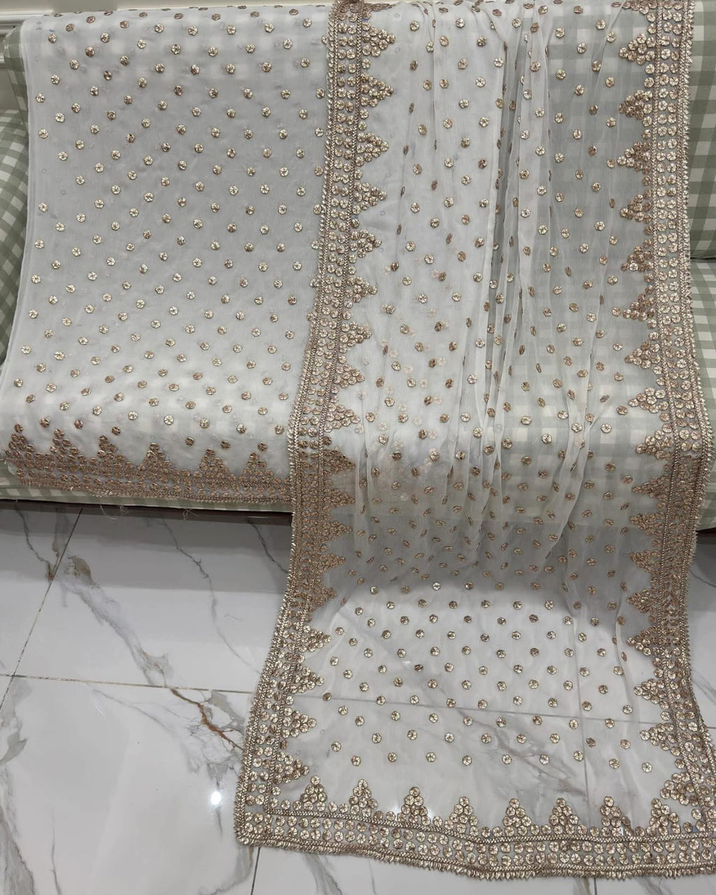 Hand Embroidery  Beautiful Gotta Boarder Suits