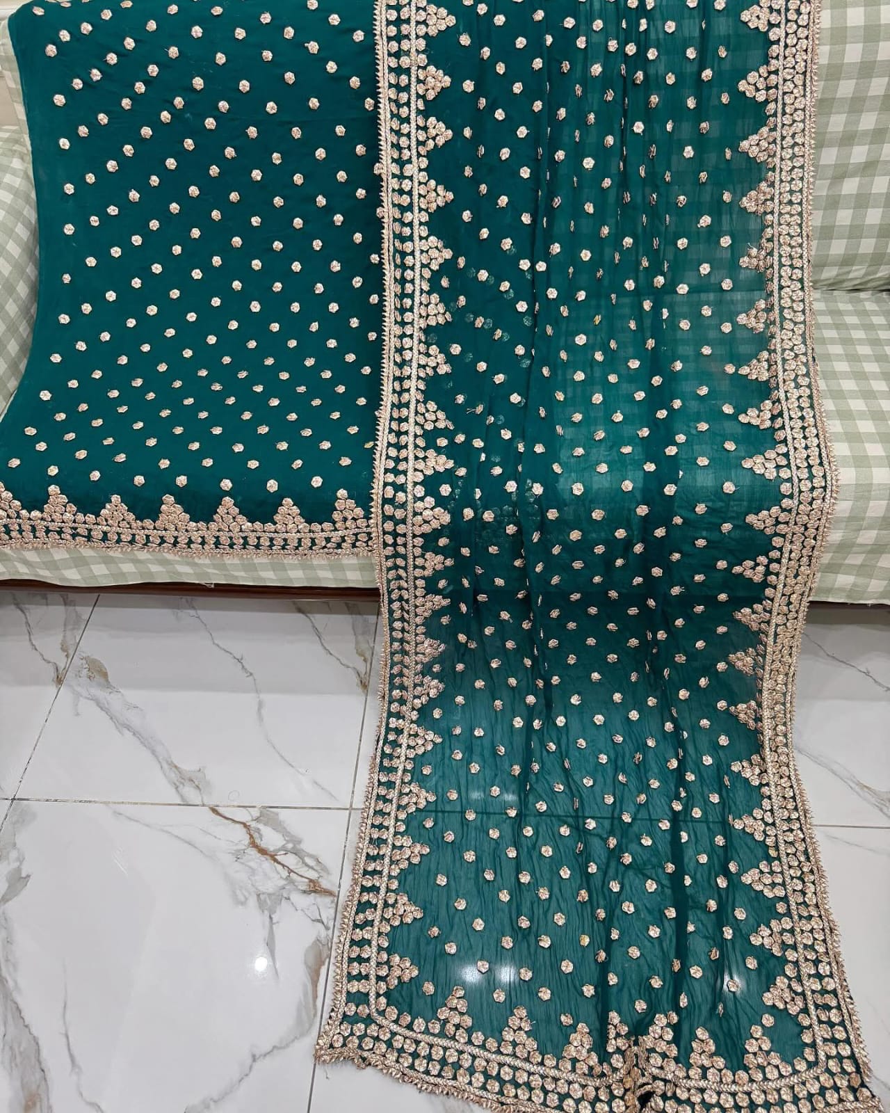 Hand Embroidery  Beautiful Gotta Boarder Suits