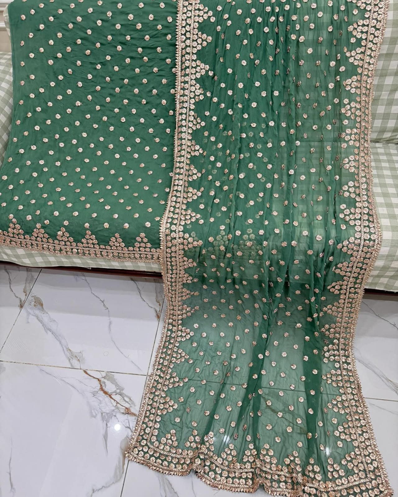 Hand Embroidery  Beautiful Gotta Boarder Suits