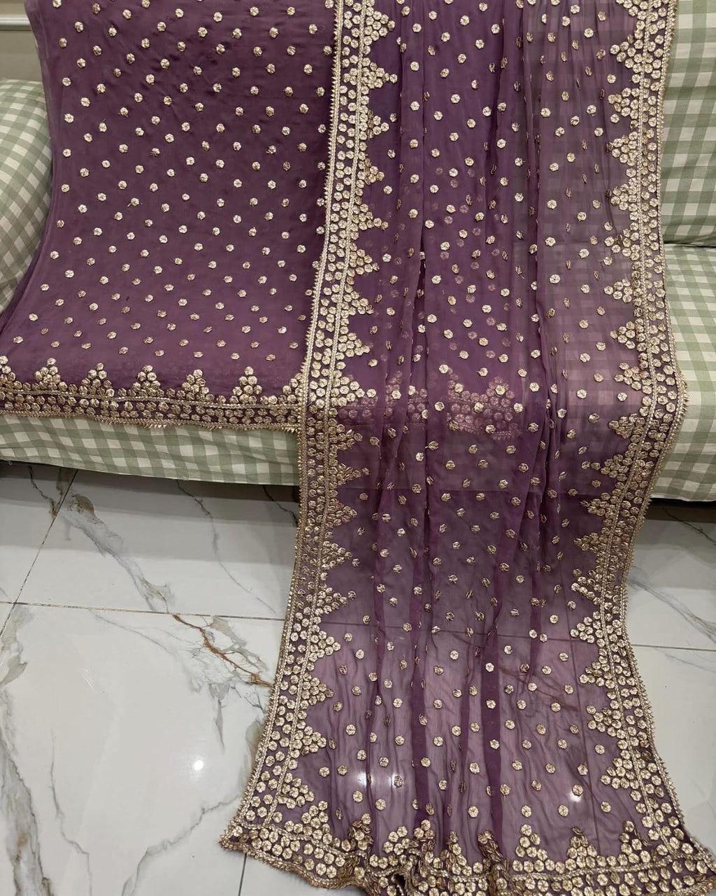 Hand Embroidery  Beautiful Gotta Boarder Suits