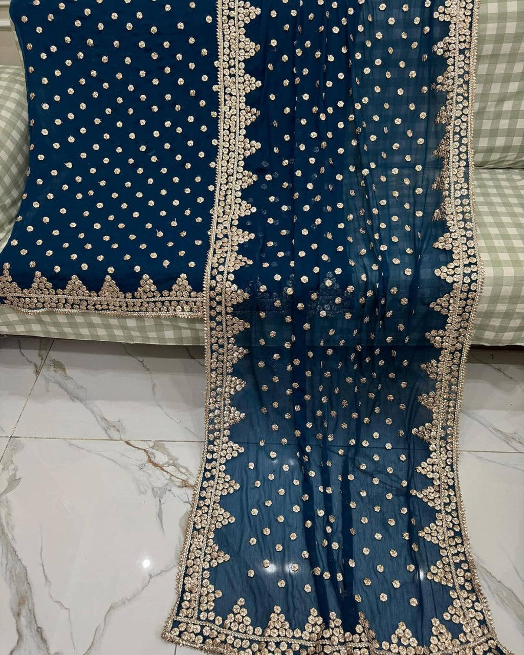 Hand Embroidery  Beautiful Gotta Boarder Suits