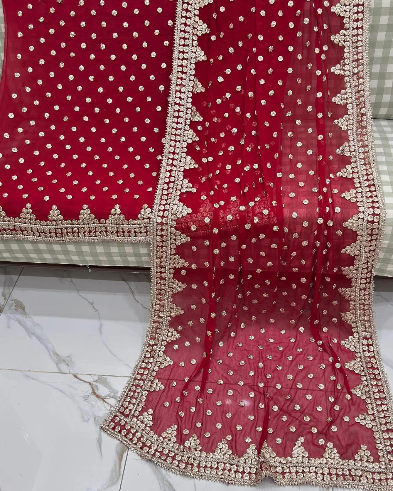 Hand Embroidery  Beautiful Gotta Boarder Suits
