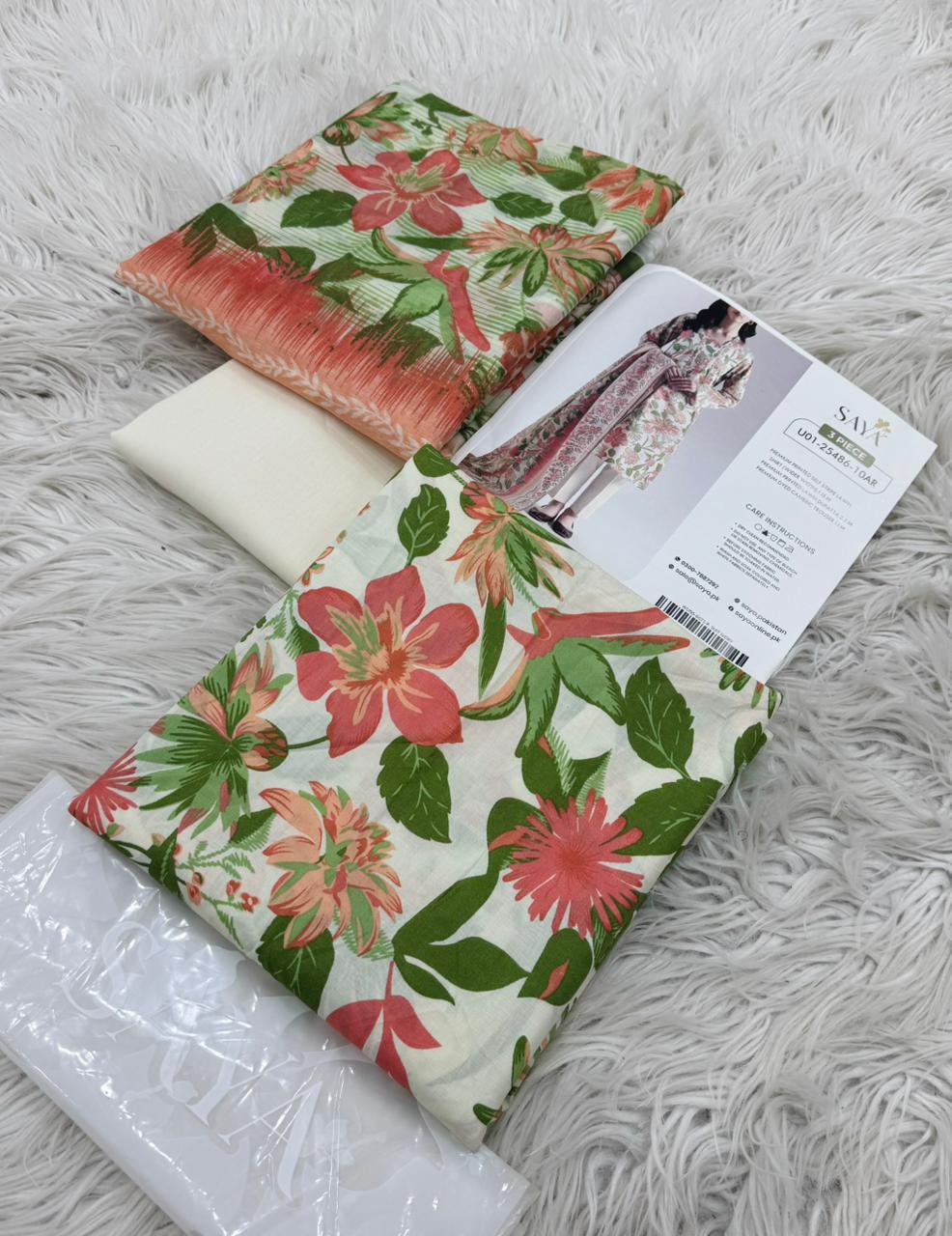 SAYA Lawn Collection 3 Pcs