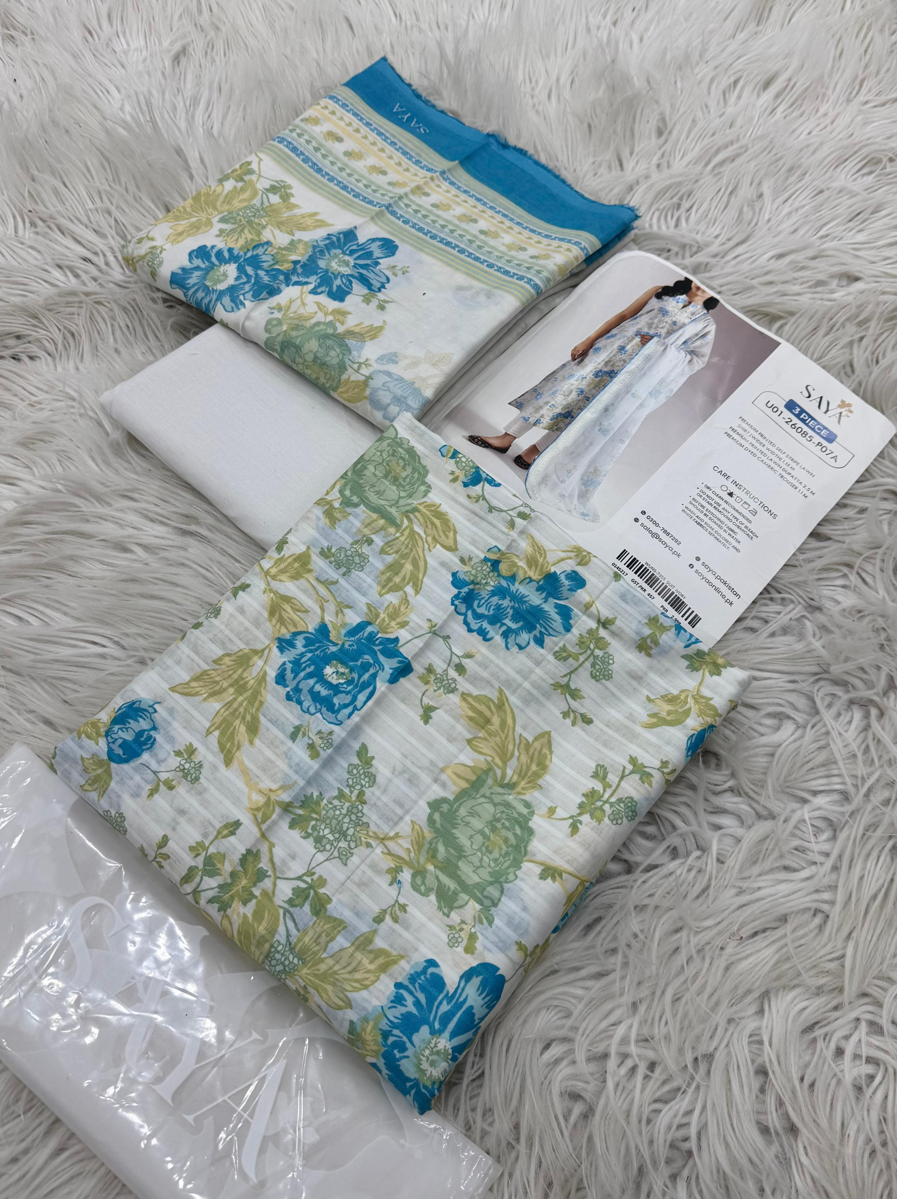 SAYA Lawn Collection 3 Pcs