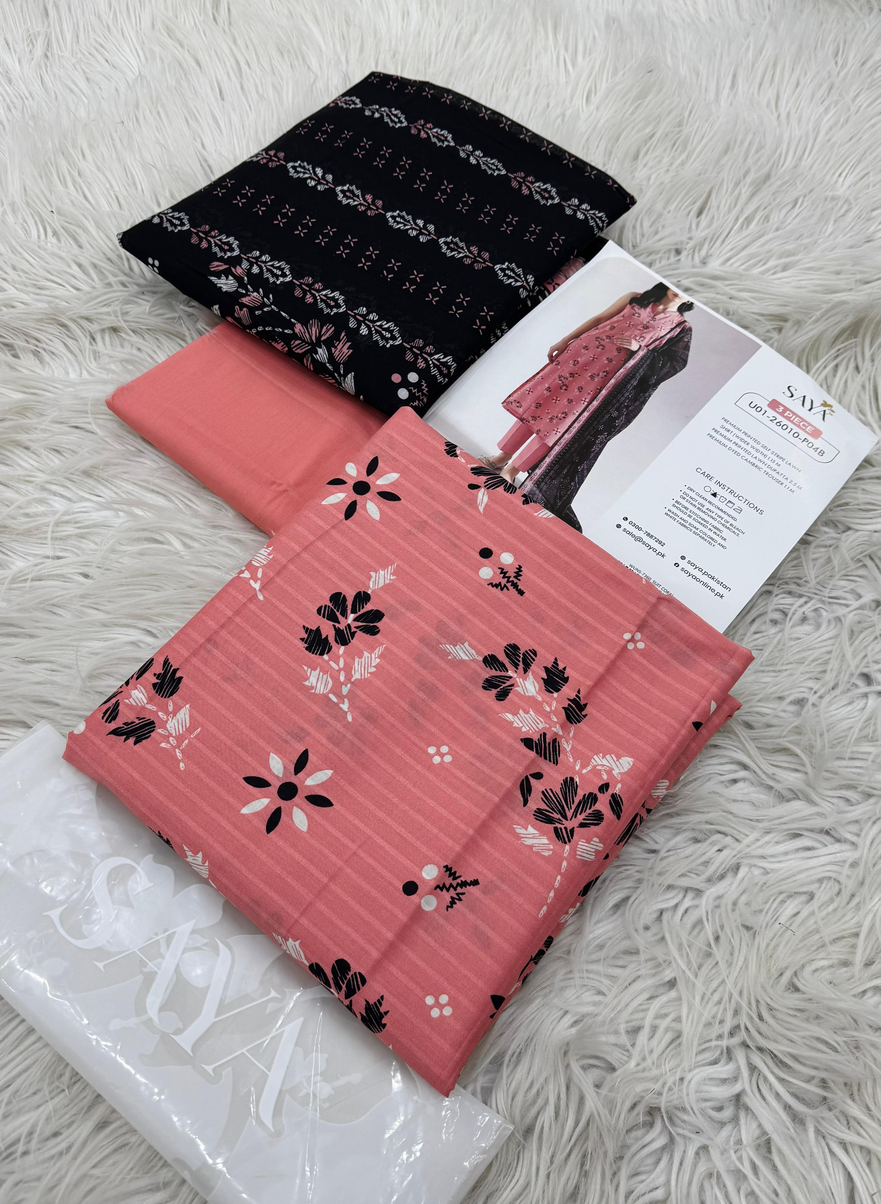 SAYA Lawn Collection 3 Pcs