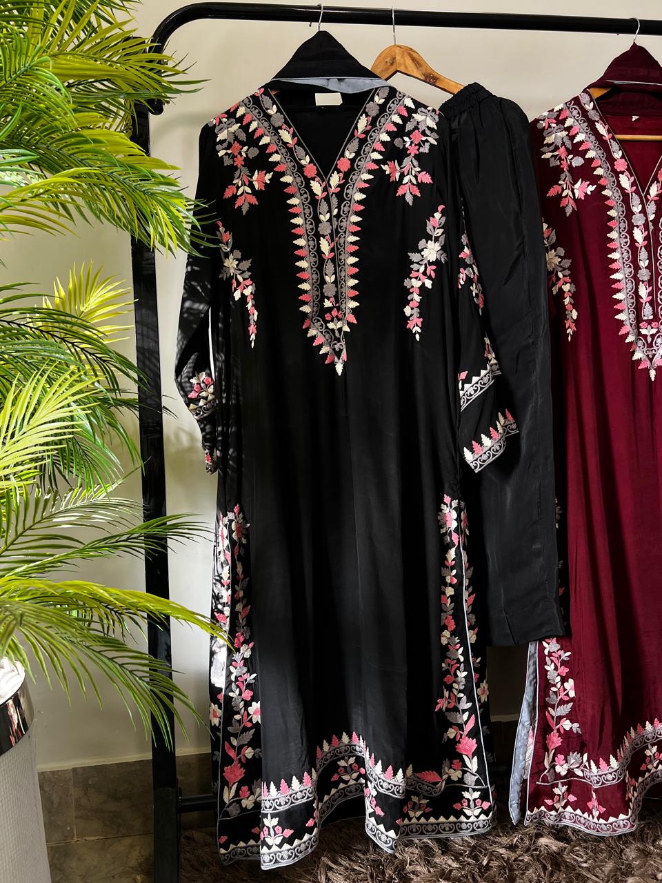 Shesha Silk  Embroidered Kaftan Style