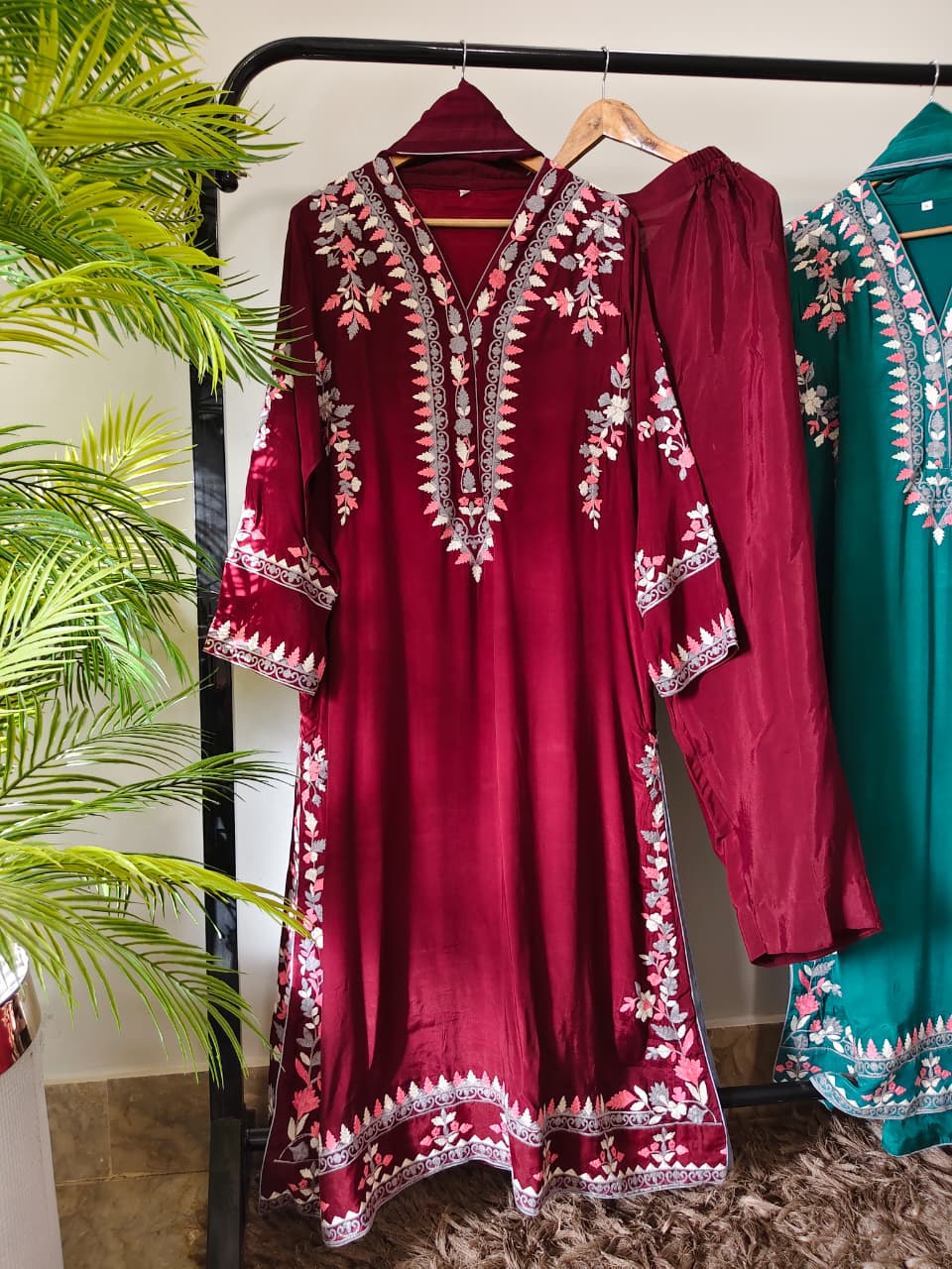 Shesha Silk  Embroidered Kaftan Style
