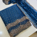 Cutdana Crinkle Silk 3 Pcs Dress