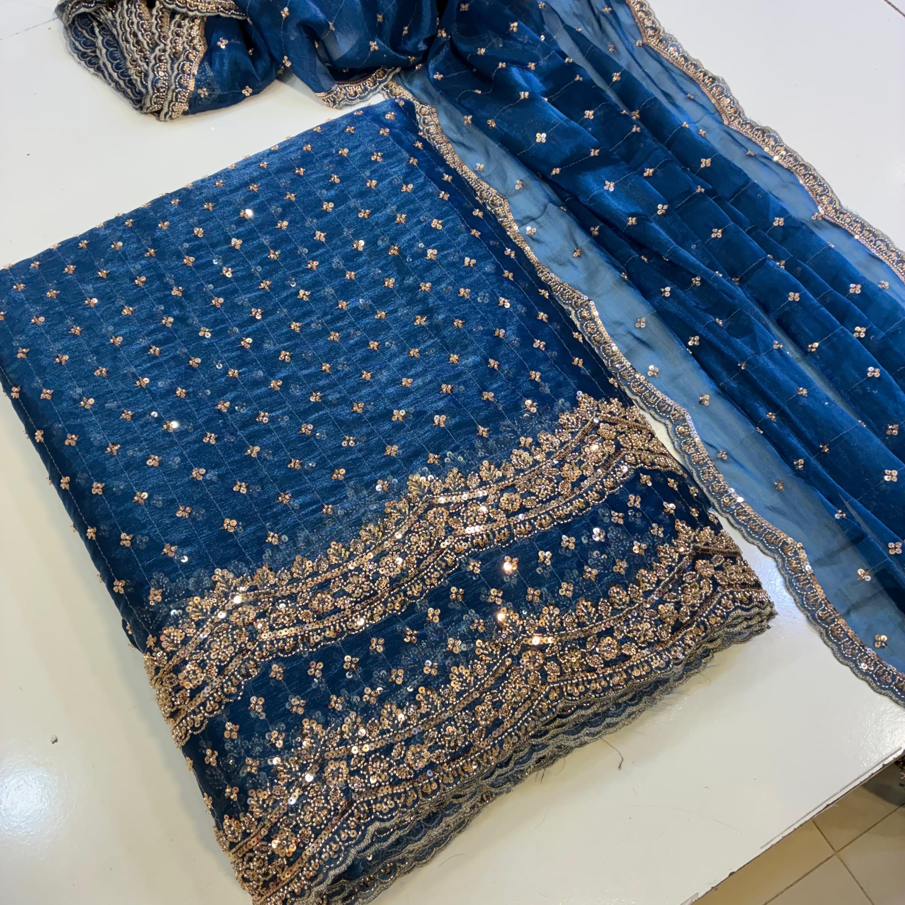Cutdana Crinkle Silk 3 Pcs Dress