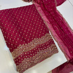 Cutdana Crinkle Silk 3 Pcs Dress