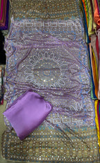 Chundri Two Tone Dupatta  Fabric Silk With Plain Silk Suit
