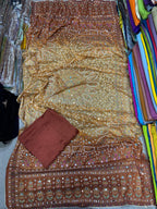 Chundri Two Tone Dupatta  Fabric Silk With Plain Silk Suit