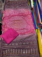 Chundri Two Tone Dupatta  Fabric Silk With Plain Silk Suit
