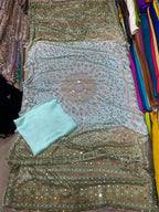 Chundri Two Tone Dupatta  Fabric Silk With Plain Silk Suit
