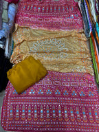 Chundri Two Tone Dupatta  Fabric Silk With Plain Silk Suit