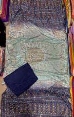Chundri Two Tone Dupatta  Fabric Silk With Plain Silk Suit