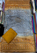 Chundri Two Tone Dupatta  Fabric Silk With Plain Silk Suit